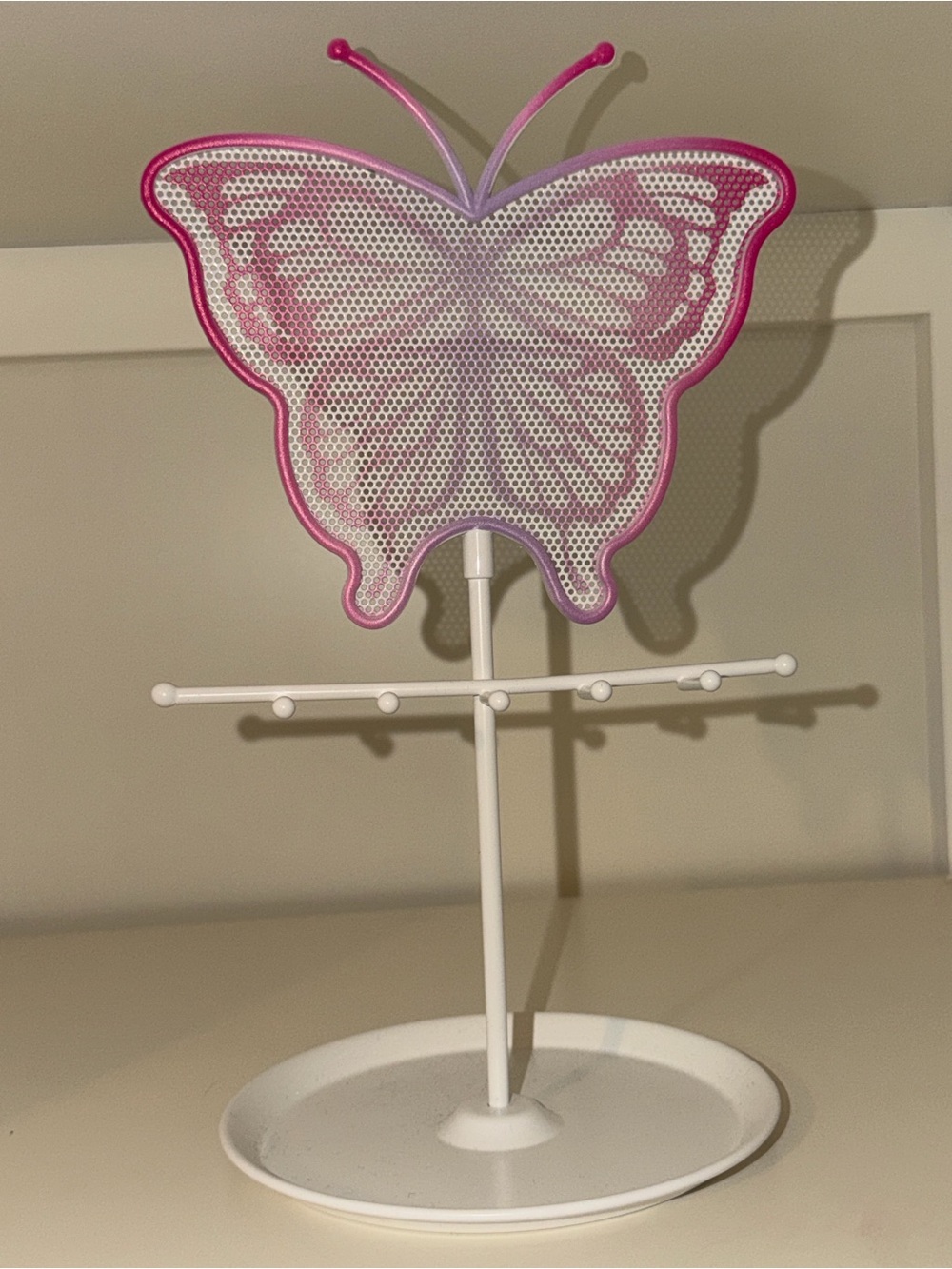 Butterfly Jewelry Stand - Pink and White